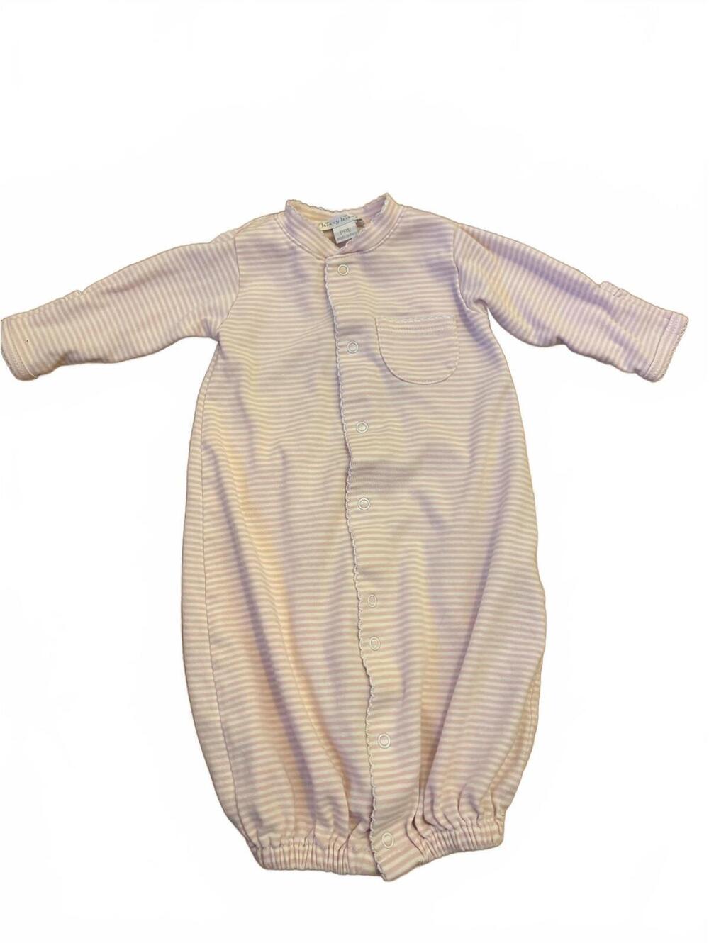 Kissy Kissy Pink Striped 100% Pima Cotton Baby Gown, Size Preemie
